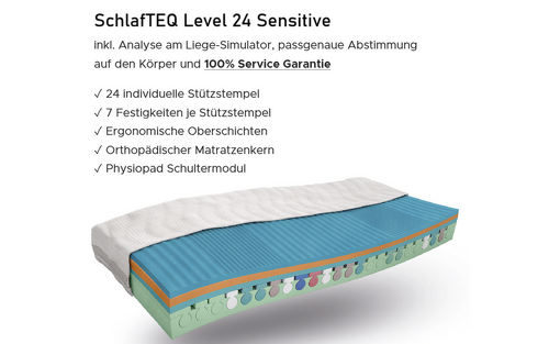 So einzigartig wie Ihr Körper | SchlafTEQ Level 24 Matratze 90 cm x 200 cm
